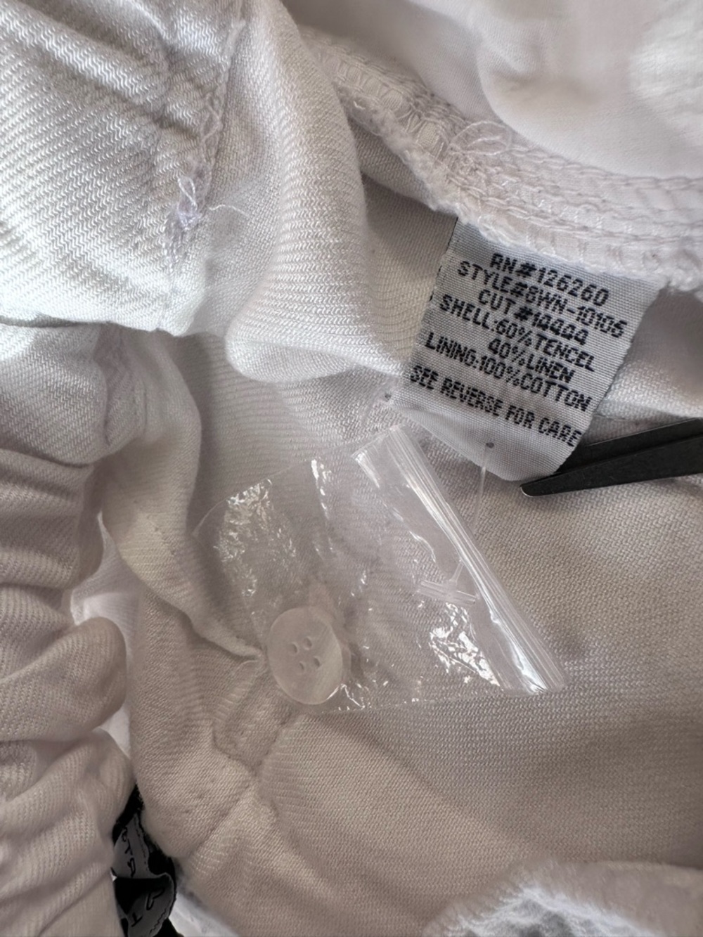 Velvet Heart White Tencel Linen Pull On Cargo Pants Medium Wide Leg Drawstring - Picture 13 of 15